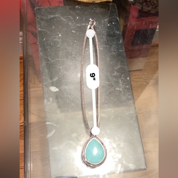 Pendant & Necklace Set - Turquoise Pendant w/ Woven Chain Necklace NWOT - Picture 17 of 17